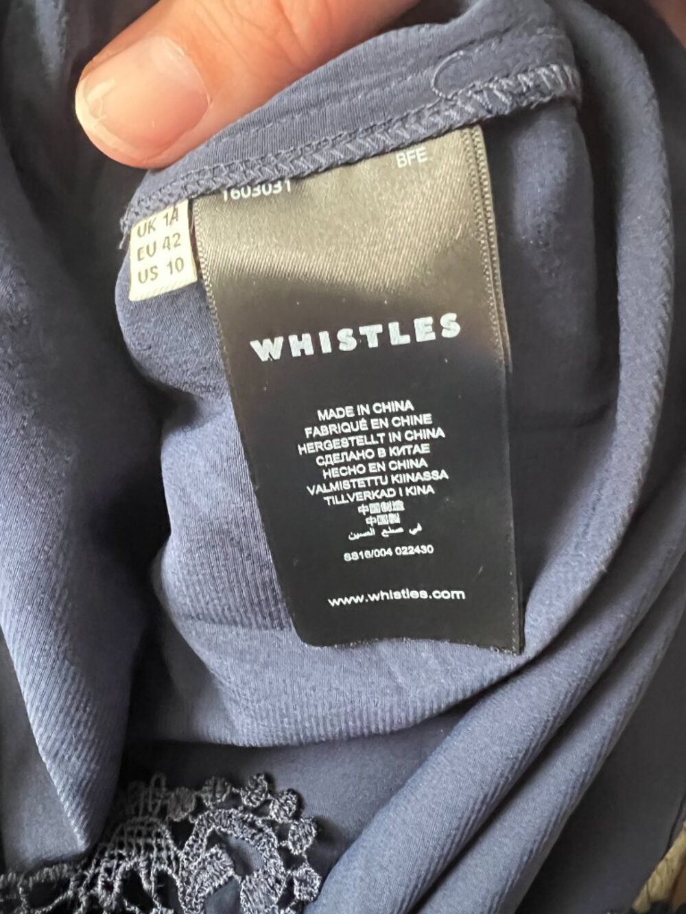 Whistles short sleeve navy dress size 10 - Picture 6 of 8